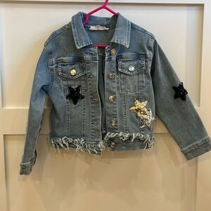 Sequin star denim jacket